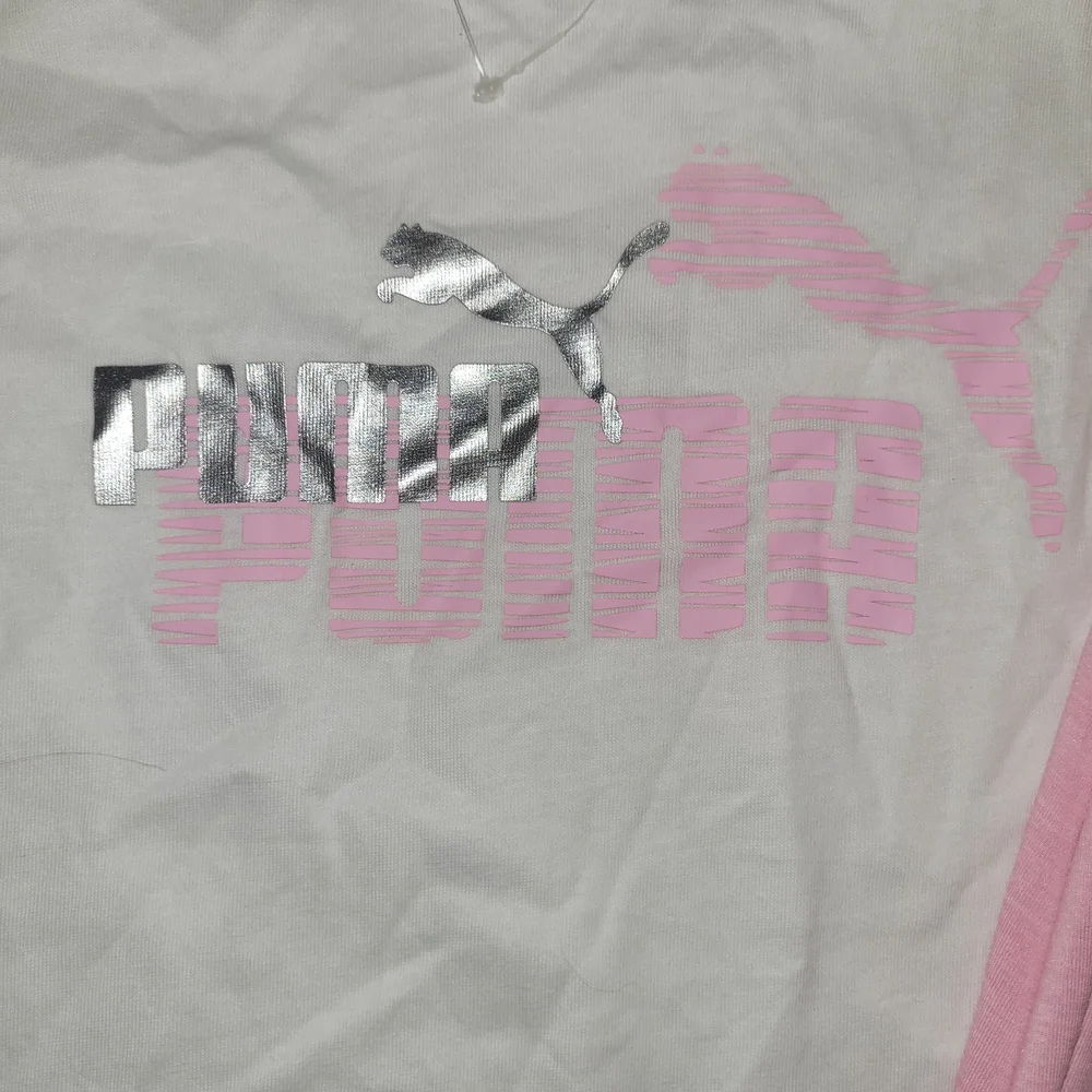 Girls Puma Outfit Set Size 8 Pink Leggings White Logo Tee Athletic - Picture 2 of 5
